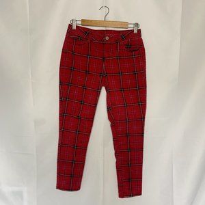 Arizona Red Blue Plaid Skinny Size 9
